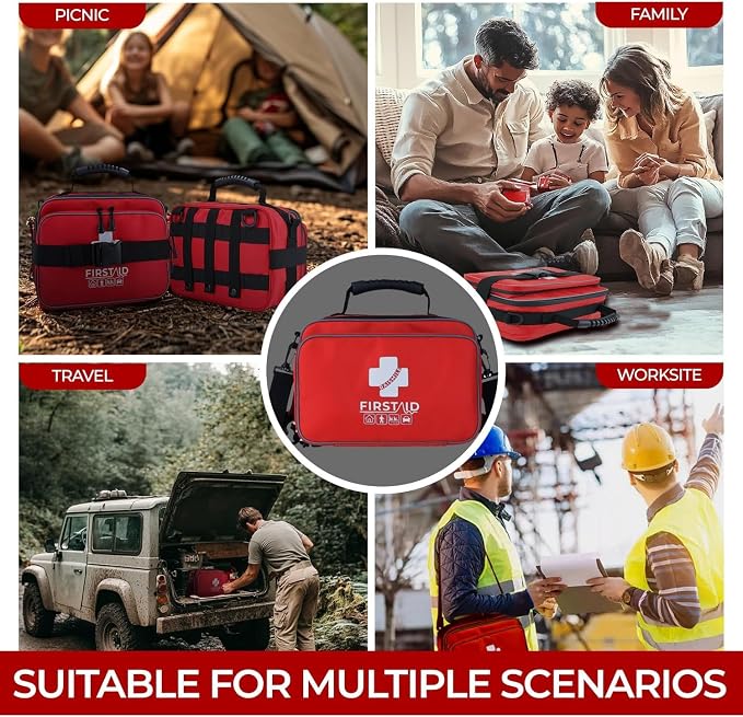 All-in-One Premium 505 Piece Emergency First Aid Kit, Large Medical Kit for Home, Car, Camping, Travel, Hiking, Sports & Outdoor