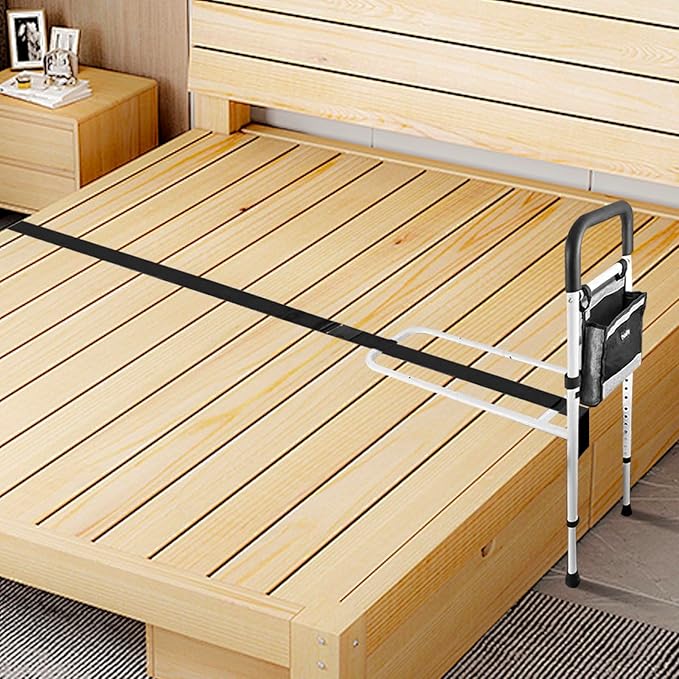 Bed Rails for Elderly Adults Safety, Height Adjustable Bed Cane, Bed Assist Rails for Seniors with Support Feet, Bedrails for Elderly Adults Grab Bar Handrails for Most Genre