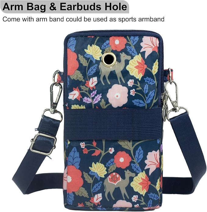 Small Crossbody Bag for Women - Mini Phone Purses with Crossbody Strap and Wallet - Nylon Arm Bag