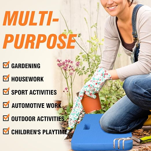 Gardzen Extra Thick Garden Kneeling Pad | EVA Foam Kneeler Pad for Gardening, Baby Bath, Yoga, Pilates, Exercise, 18" x 11" x 1.5", Blue