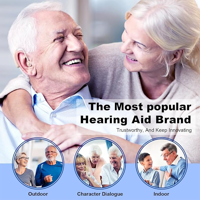 Rechargeable Hearing Aids for Seniors with Noise Cancelling,Hearing Loss Hearing Amplifiers,Digital Hearing Aid,Sound amplifier with Volume Control