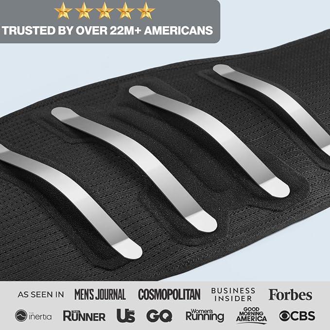 NEENCA Back Brace for Lower Back Pain Relief with Bionic Support System, Lumbar Support Belt for Women&Men with Lumbar Pad, Breathable 3D Knit Fabric for Herniated Disc, Sciatica, Scoliosis... -Black