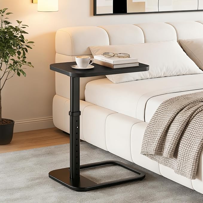 Adjustable Height TV Tray Table for Couch, Flip-Top Design | 19"-30" Height Range, 9-Position Lock System, Rounded Corners, Laptop Table, Snack Table, For Living Room & Bedroom