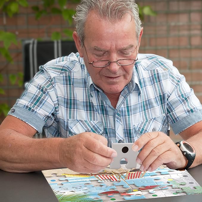 Keeping Busy Beachfront Dementia Puzzles Activities for Seniors | Alzheimer Products for Elderly Patients | Fun Memory Game Toy & Cognitive Brain for Senior Citizens w/Memory Loss or Alzheimers 35 PC