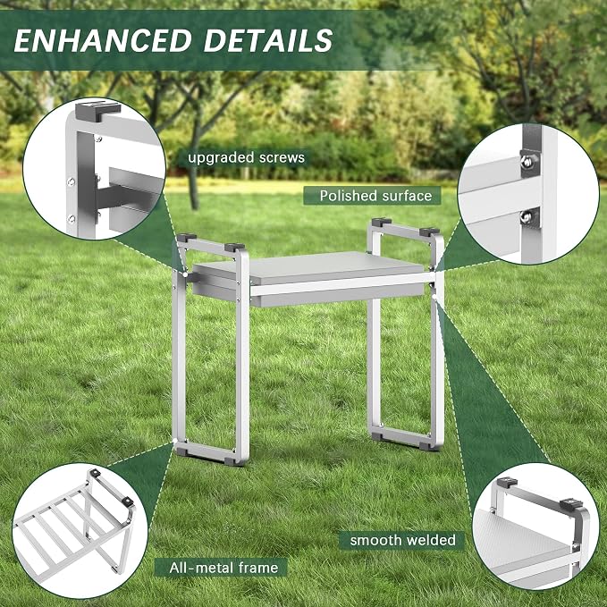 Garden Kneeler and Seat, 10.2" Wider Heavy Duty Thick for Kneeling and Seat | Multifunctional Thick Gardening Bench for Kneeling and Seat, Gardening Gifts for Women, Seniors Grandparents, Gray