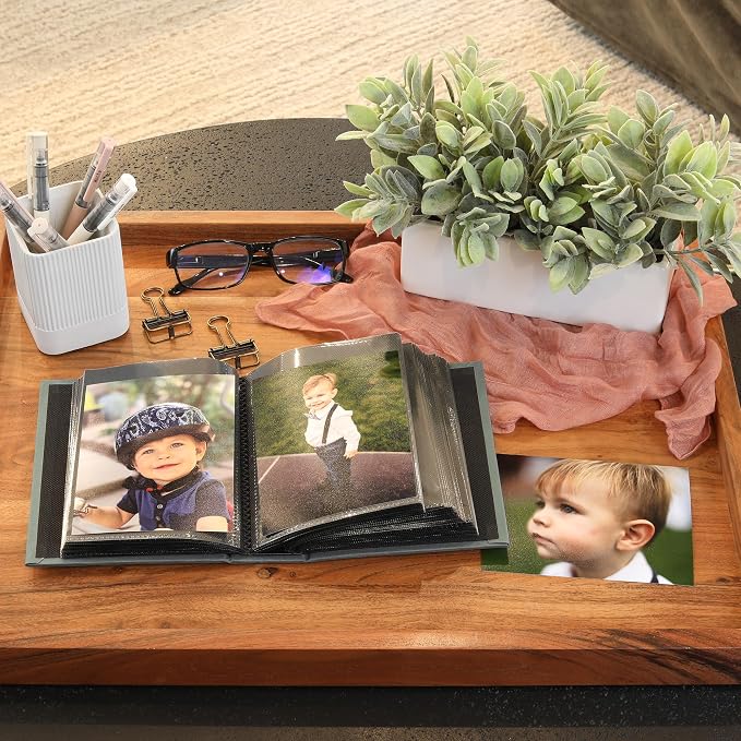 Beautiful Linen Photo Album For 4x6 Photos - Safely Holds Up To 100 Pictures of Unique Memories - The Perfect Large Photo Book To Store All Pictures of Treasured Family, Baby or Wedding Moments