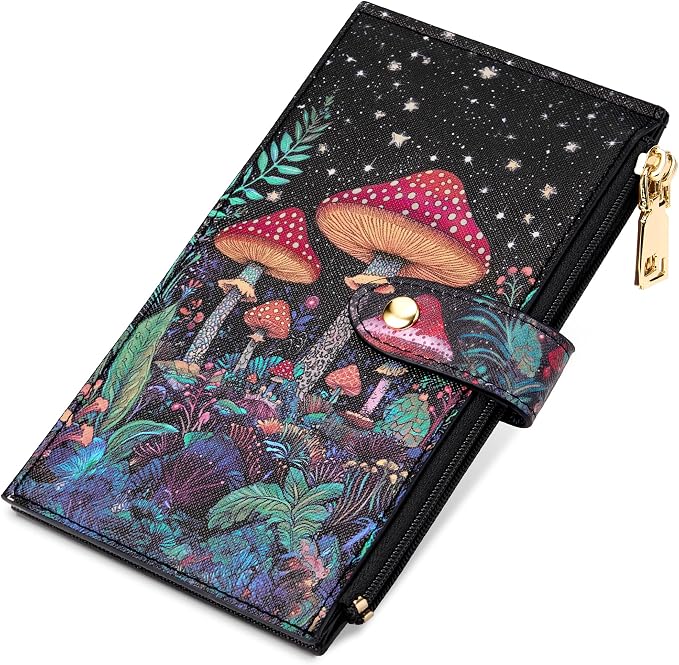 Travelambo RFID Wallet Women Large Size Bifold Multi Card Wallet Case with Zipper Pocke Credit Card Holder for Women
