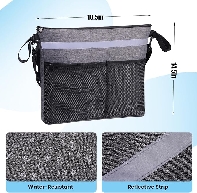 Wheelchair Accessories - Accessible Storage Bag with Multiple Pockets & Zipper Design, Perfect for Seniors and Adults, Wheelchair Backpack to Hang on Back