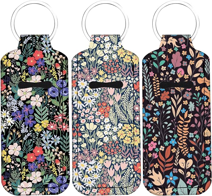 Cute Chapstick Holder Keychain,Lipstick Neoprene Clip-on Lip Balm Holder for Woman