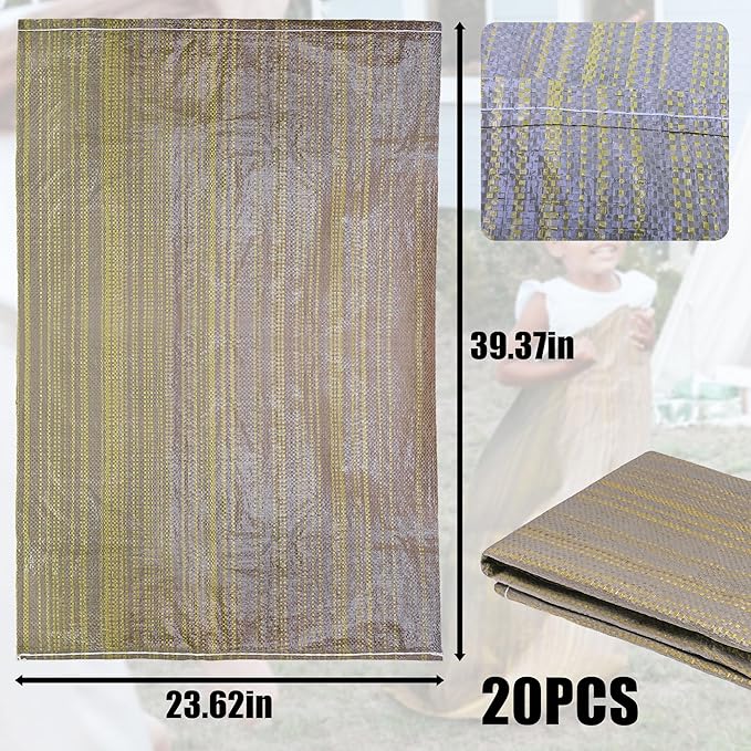 Potato Sack Race Bags,24"x40" Outdoor Lawn Games for adults and kids,large Gunny Sacks Burlap Bags,Suitable for Outdoor Sports Games, Birthday Parties, Outdoor Family Gatherings, Barbecues (10 Pack)