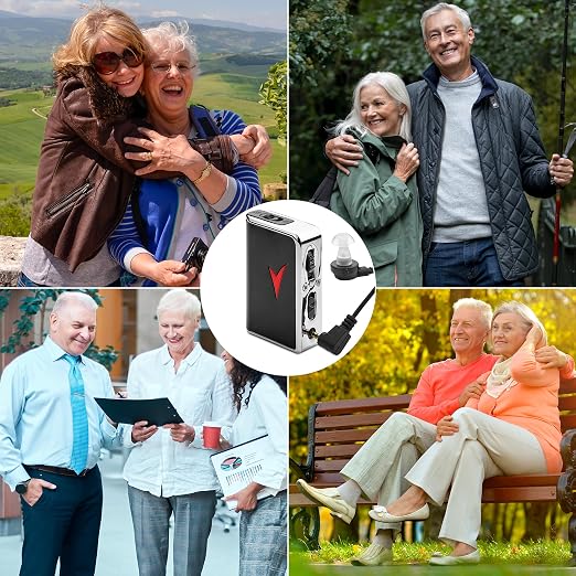 Personal Sound Amplifier - Audio Hearing Amplifier Device and Voice Enhancer Device for Sound Gain of 50dB, Up to 100 Feet Away, Pocket Hearing Devices