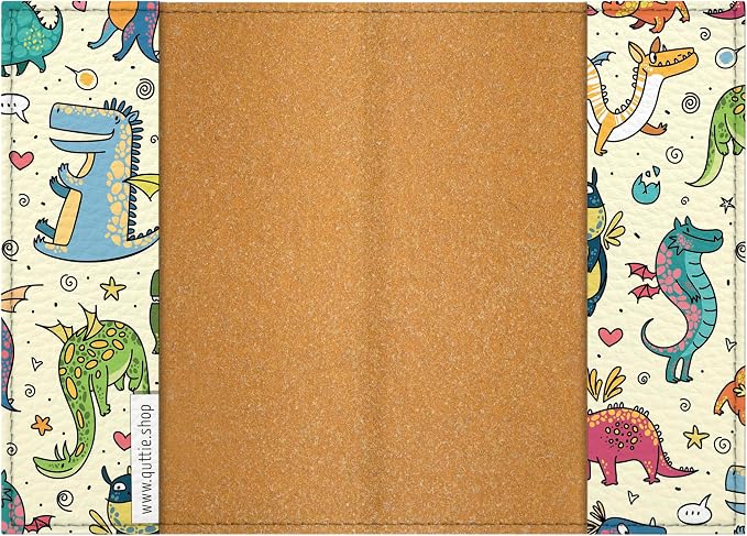 Passport Cover for Kids, Women and Men, Cute Travel Passport Holder (Cute Dragons Pattern)