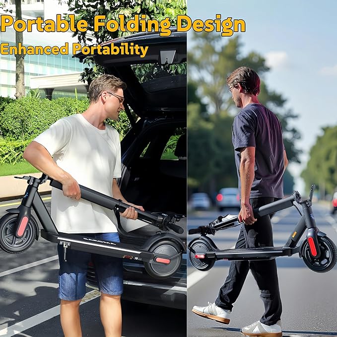 Caroma Electric Scooter with Seat Option,500/350W Motor Up to 25/20 Miles Range & 25/20 MPH Speed,9" Tires,Adjustable Electric Scooter for Adults,Foldable Commuting