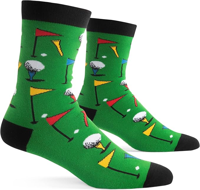Lavley Funny Golf Socks - Fun gift for golfers - Unisex one size fits most - Great for birthdays or stocking stuffers