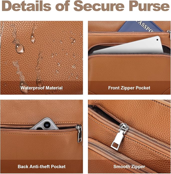 Anti-Theft Crossbody Purse for Women Travel Shoulder Bag