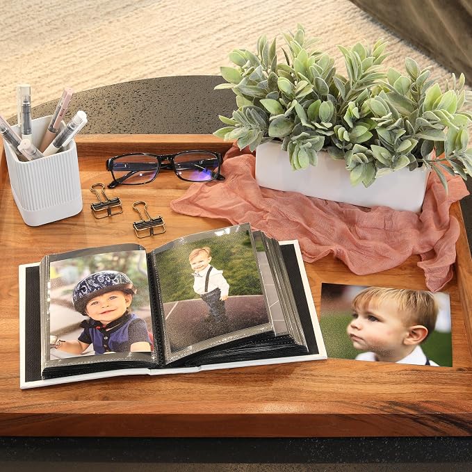 Beautiful Linen Photo Album For 4x6 Photos - Safely Holds Up To 100 Pictures of Unique Memories - The Perfect Large Photo Book To Store All Pictures of Treasured Family, Baby or Wedding Moments
