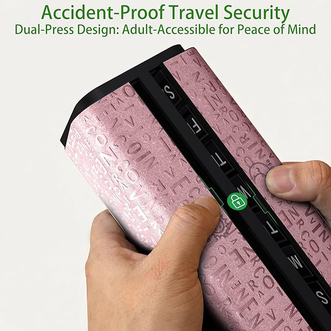 Aesthetic Pill Organizer 7 Day AM PM, Discreet 2 Times a Day Weekly Pill Box with Double Protection Shell, Large Capacity Portable Vitamin Case for Travel Meds & Medicine Organizer (Pink)