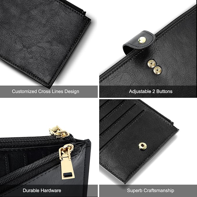 Travelambo RFID Wallet Women Large Size Bifold Multi Card Wallet Case with Zipper Pocke Credit Card Holder for Women