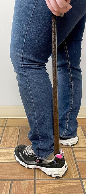 North Mountain Supply Heavy-Duty Powder Coated Steel 25.5" Standing Shoe Horn - Dark Bronze Vein - Made in The USA