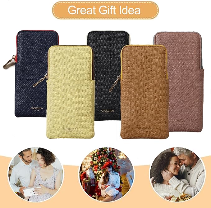 Cockatoo Portable Glasses Case, Drop-Resistant Eyewear Storage Pouch, Slim Soft Case for Sunglasses, with Cleaning Cloth