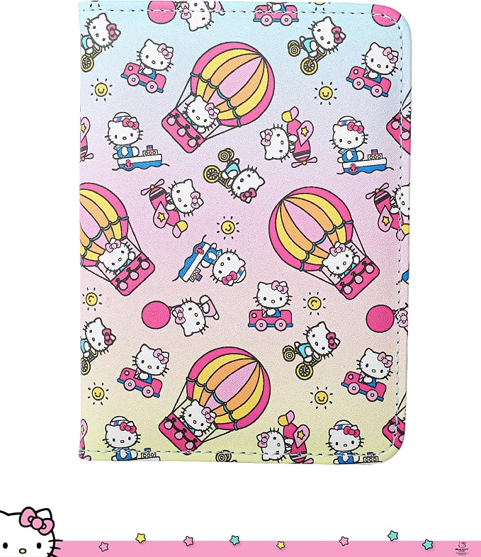 Hello Kitty Passport Holder for Travel Official License, Cute (Gradient) | Passport Cover, Sanrio Gifts
