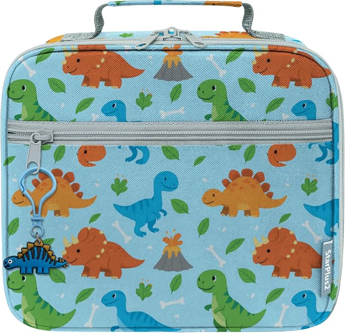 Medium Pill Bottle Organizer, Kids Travel Medicine Bag, Dinosaurs | Slim prescription bottle organizer for children’s medications, with removable zipper toy and storage for medical supplies
