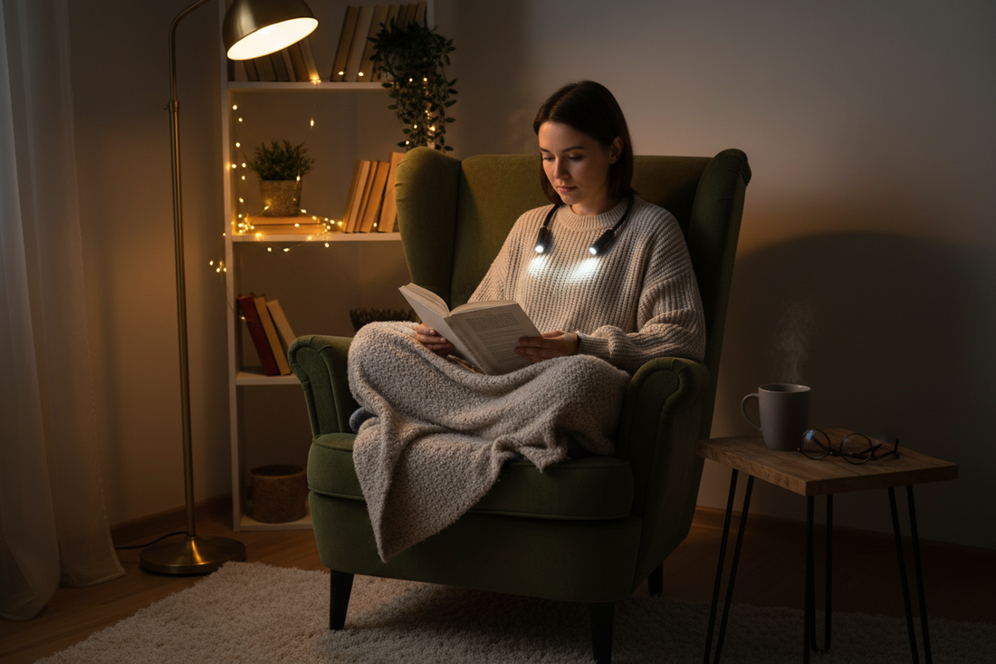Ignite Your Passion for Late-Night Reading: The Glocusent Lightweight Neck Light for Reading in Bed
