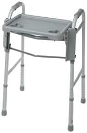 Medline Walker Flip Tray Table with 2 Cup Holders, Universal Tray for Standard Folding Walkers, Mobility Accessories for Home, Medical Equipment Accessories, Gray, 1 Count