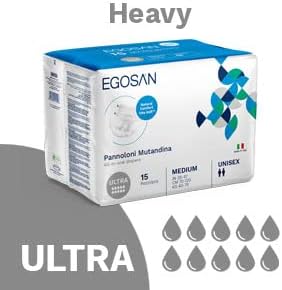 Egosan Ultra Incontinence Disposable Adult Diaper Brief Maximum Absorbency and Adjustable Tabs for Men and Women (Large, 15-Count)