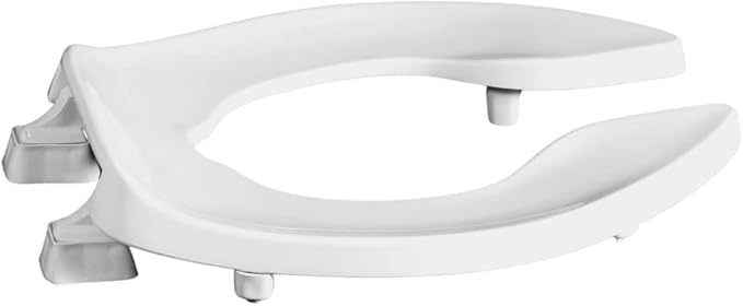 Centoco 2 inch Raised Toilet Seat for Seniors, Elongated, Commercial, White | Plastic, Open Front No Cover, Made in the USA, HL1500STSCC-001