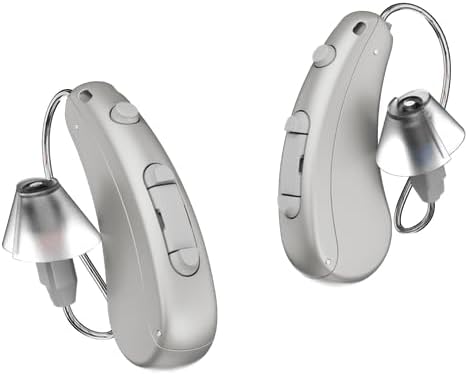 Omni OTC Hearing Aids for Seniors Adults - Ideal Background Noise Reduction, 18 HR Battery & Rechargeable Case, iOS & Android Bluetooth, App Control, Lifetime Service & Audiology Care