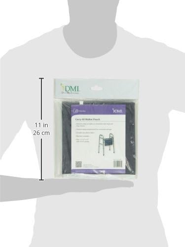 DMI Universal Walker Bag, Single Pocket Carry-All Pouch, Easy to Attach and Fold, Durable, Machine Washable, 12.5 to 15 Inches (Pack of 2)