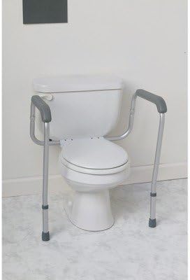 Medline Toilet Handle Safety Rail, Grab Bar for Bathroom, 26" to 31" Adjustable Height, 250-lb. Capacity, Aluminum