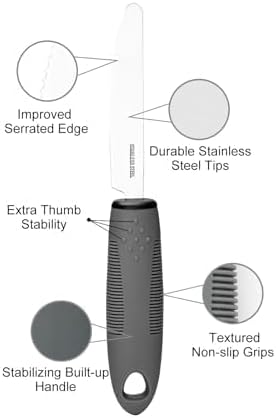 Bendable Adaptive Utensils for Elderly, Disabled People, Parkinson’s, Arthritis, Hand Tremors, Weak Hand Grip & Handicapped, Arthritic Hands-Non Slip Handles(wanqu4,Gray)