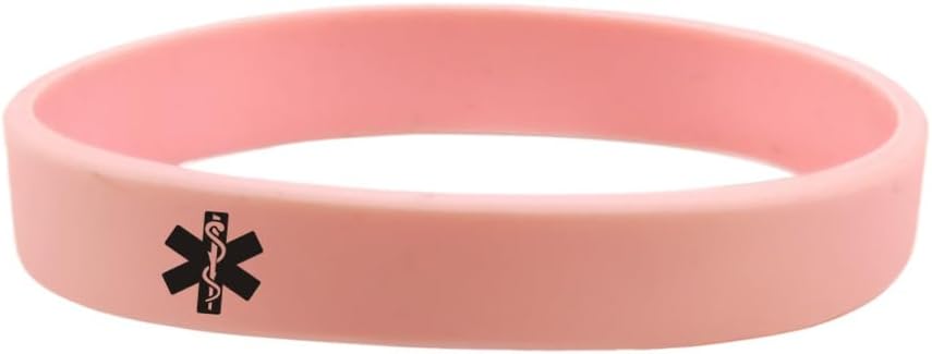 LiFashion LF 3Pcs Silicone Rubber Chain Medical Blood THINNER Bracelet Health Alert Monitoring Systems Emergency Cuff Wrap Wristband for Men Women