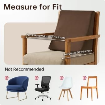 Vekkia Lumbar Support Pillow for Recliner, Ergonomic Back Support for Couch – Improve Posture, Relieve Back Pain for Long Sitting & Elderly, for Armchair & Sofa, Removable Cover, Brown