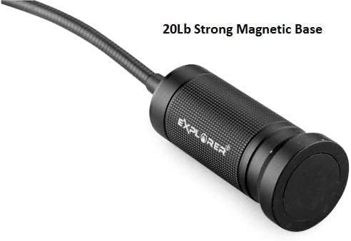NT-7647 20-Inch Gooseneck Flashlight with Magnetic Base, Cree LED, Zoomable Lens, IP54 Rating Waterproof. Flexible LED Light, Work Bench, Auto Repair, Grill Light, Inspection