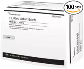 Cardinal Health™ Quilted Adult Briefs, Wings™ Extra, Moderate Absorbency, Blue, Large - Case of 100