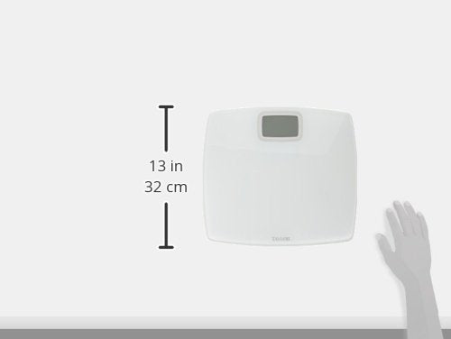 Taylor Digital Scales for Body Weight, Extra high 440 LB Capacity, Unique Blue LCD, Bright White Finish Extra LargePlatform, 12.2 x 13.5 Inches, White