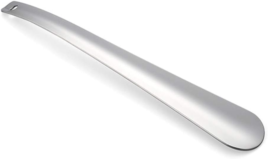 Ebonee 12 Inch Long Metal Shoe Horn for Seniors, 12" Heavy Duty Shoe Helper Stick, Stainless Steel Shoehorn for Men Women