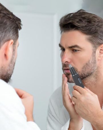 Nose Hair Trimmer for Men, Painless 3 in 1 Grooming Kit for Nose, Ear, Eyebrow & Body Hair, Rechargeable No Pull No Snag Trimming with 3 Waterproof Replacement Heads, Easy Cleansing