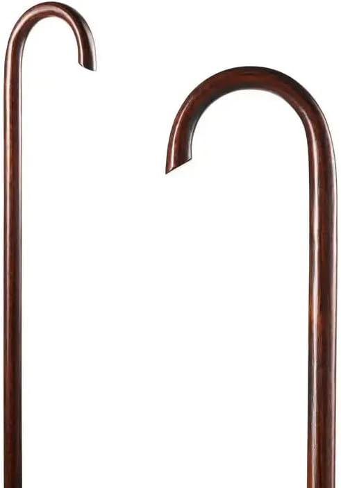 Cane Masters Handmade Wooden Classic American Walking Cane | Highly Durable American Hickory Wood Walking Cane | Ergonomic Handle and Body Grip, Anti-Slip Rubber Tip Wood