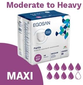EGOSAN Maxi Incontinence Underwear, Pull Up Style Lightweight Breathable Disposable with Newly Designed Acquisition Layer, Form-Fitting with Maximum Absorbency, Unisex (Large, 14 ct)