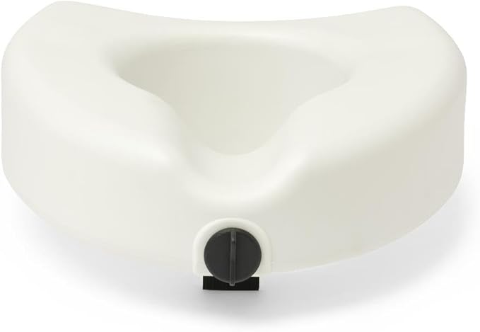 Medline 5" Elevated Toilet Seat Riser W/Microban Antimicrobial Protection for Seniors, Adults & Handicapped – 400 Lbs. Capacity, White