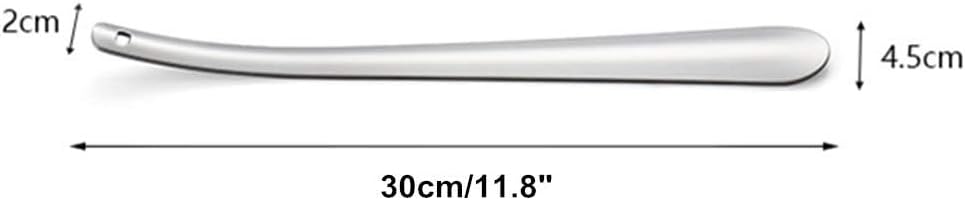 Ebonee 12 Inch Long Metal Shoe Horn for Seniors, 12" Heavy Duty Shoe Helper Stick, Stainless Steel Shoehorn for Men Women