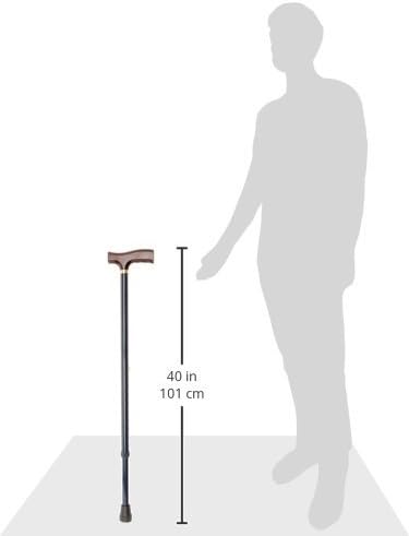 DMI Lightweight Aluminum Adjustable Walking Cane with Derby-Top Handle for Men and Women