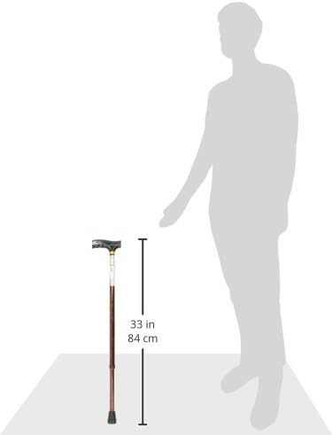 DMI Lightweight Aluminum Adjustable Walking Cane with Derby-Top Handle for Men and Women