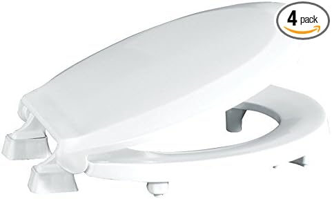 Centoco 4 Pack - 2 inch Raised Toilet Seat for Seniors, Round, Closed Front with Cover, Plastic, Made in the USA, HL440STS-001, White | Plasstic, Closed Front, Cover, Plastic, Made in the USA, HL440STS-001