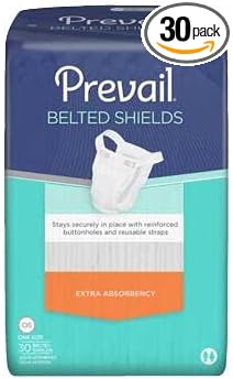 Prevail Belted Shields Adult Incontinence Belted Undergarment One Size Light Absorbency PV-324, 76, 30 Ct