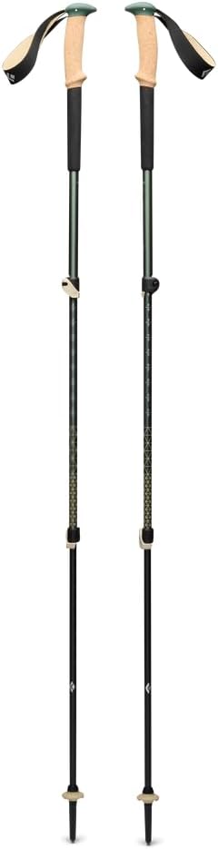 BLACK DIAMOND Trail Trekking Poles (Pair) | Lightweight Aluminum Hiking Poles | Natural, Cork, or Foam Grips | FlickLock Adjustable Shafts for All-Season Stability